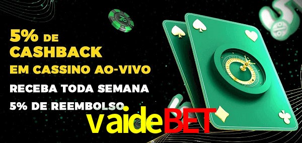 Promoções do cassino ao Vivo vaidebet